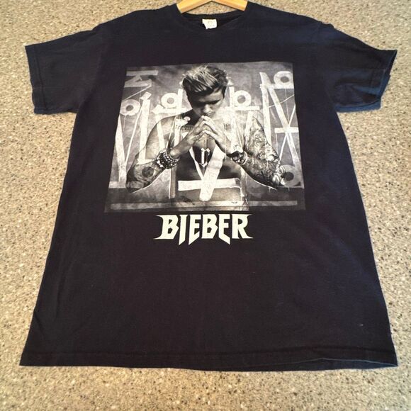 JUSTIN BIEBER Purpose Tour Faith Quote Black Graphic Tee - Picture 7 of 11